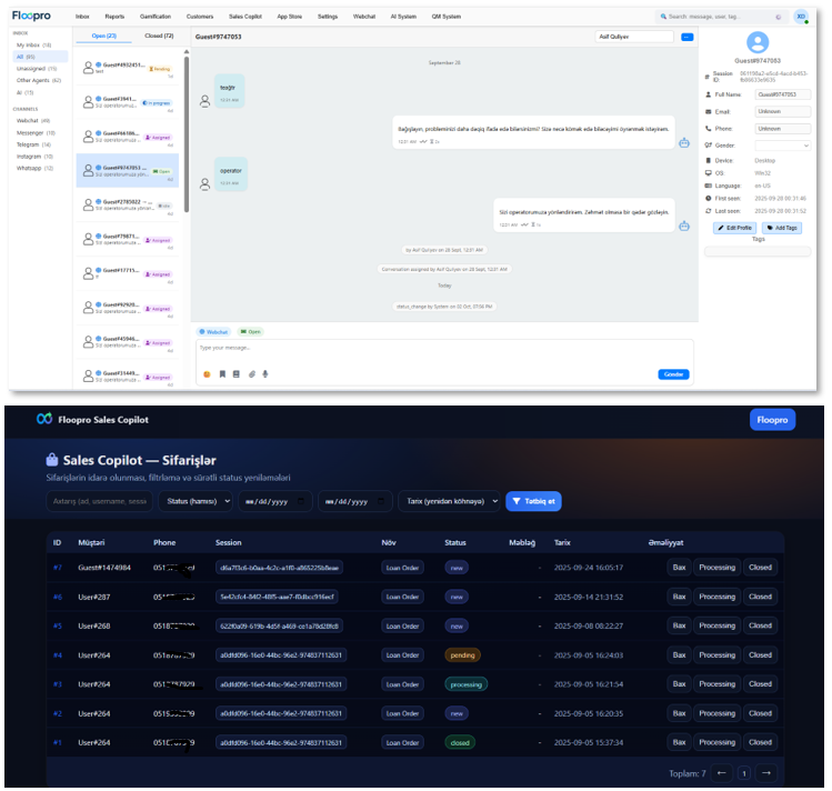 Floopro AI Contact Center Platform ekran görüntüsü